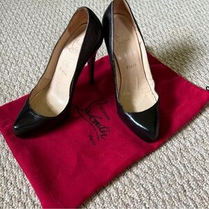 Christian Louboutin Black Patent Leather Platform Pumps size 37